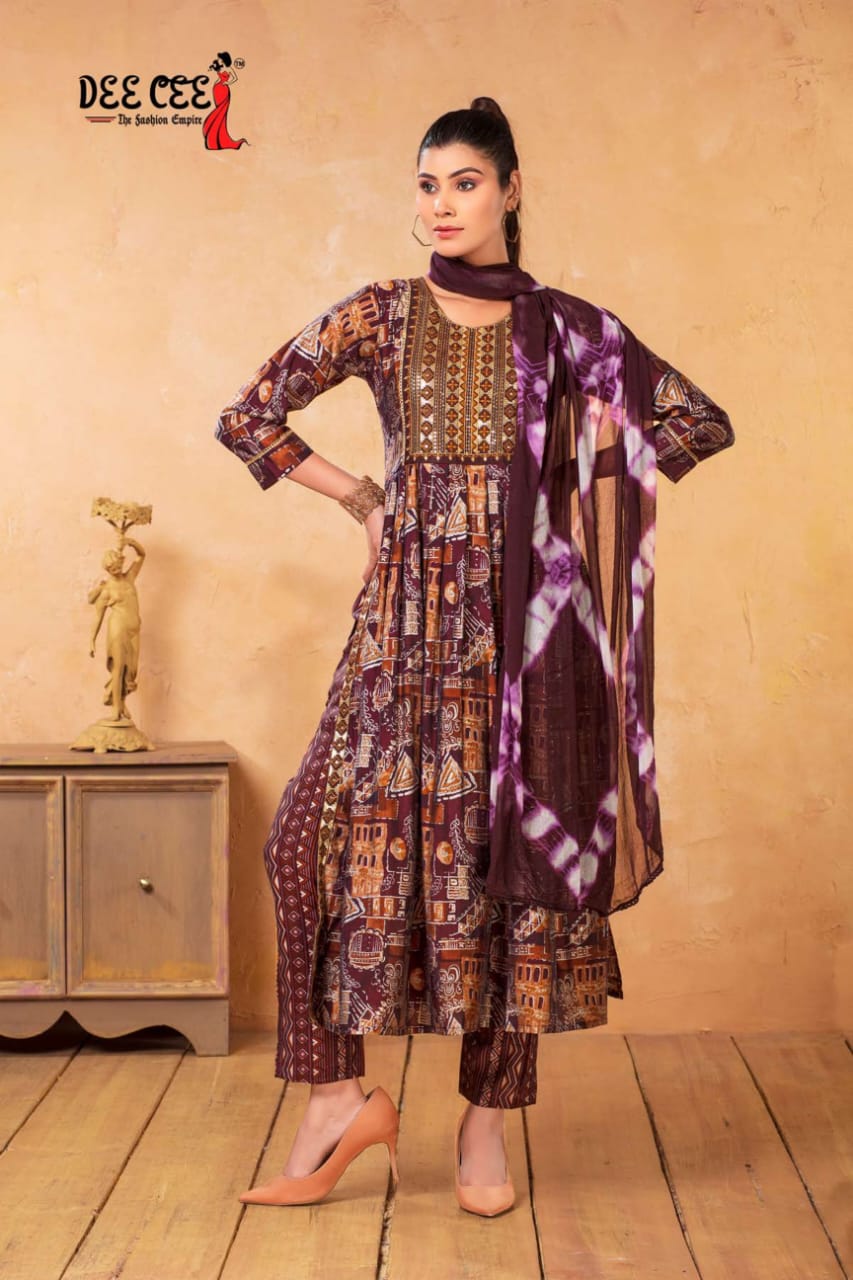 Jagvi By Deecee Heavy Chanderi Print Kurti With Bottom Dupatta